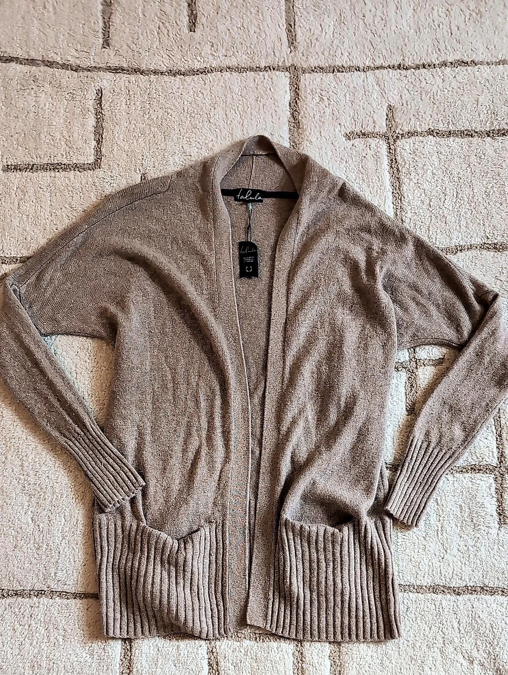Talula Angora Cashmere Cardigan in Brown
